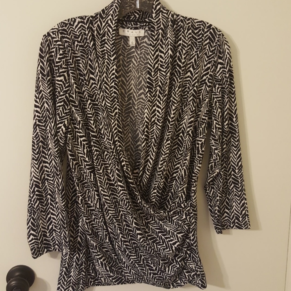 Black and white zebra print top